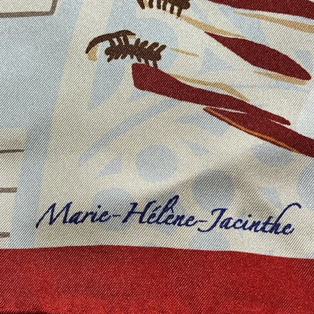 Marie-Helene-Jacinthe Multicolor Silk Scarf with Artistic Design